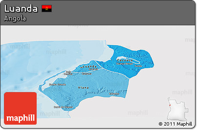 Political Shades Panoramic Map of Luanda, single color outside