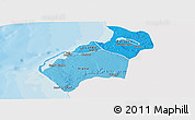 Political Shades Panoramic Map of Luanda, single color outside