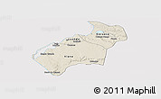 Shaded Relief Panoramic Map of Luanda, cropped outside