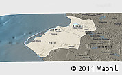 Shaded Relief Panoramic Map of Luanda, darken