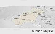 Shaded Relief Panoramic Map of Luanda, desaturated