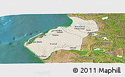 Shaded Relief Panoramic Map of Luanda, satellite outside