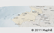 Shaded Relief Panoramic Map of Luanda, semi-desaturated