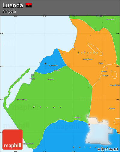 Political Simple Map of Luanda