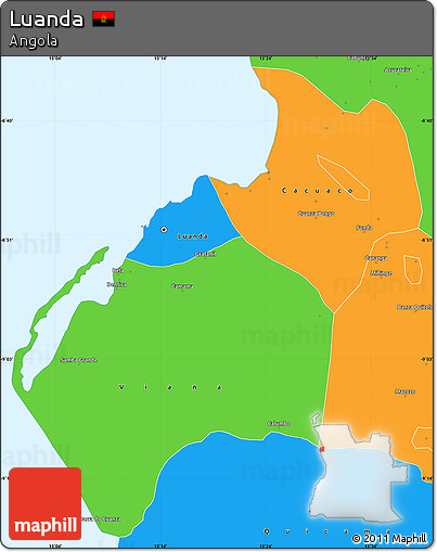 Political Simple Map of Luanda