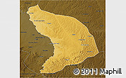 Physical 3D Map of Capenda Camulemb, darken
