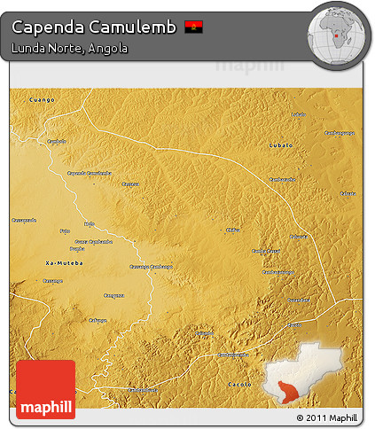 Physical 3D Map of Capenda Camulemb