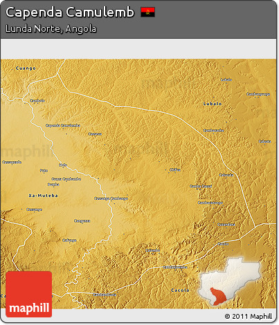 Physical 3D Map of Capenda Camulemb