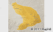 Physical 3D Map of Capenda Camulemb, lighten, semi-desaturated