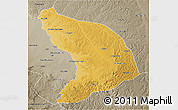 Physical 3D Map of Capenda Camulemb, semi-desaturated