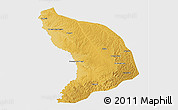 Physical 3D Map of Capenda Camulemb, single color outside