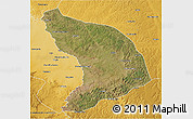 Satellite 3D Map of Capenda Camulemb, physical outside