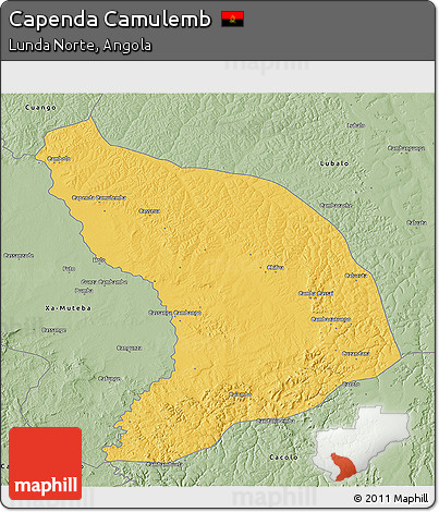 Savanna Style 3D Map of Capenda Camulemb