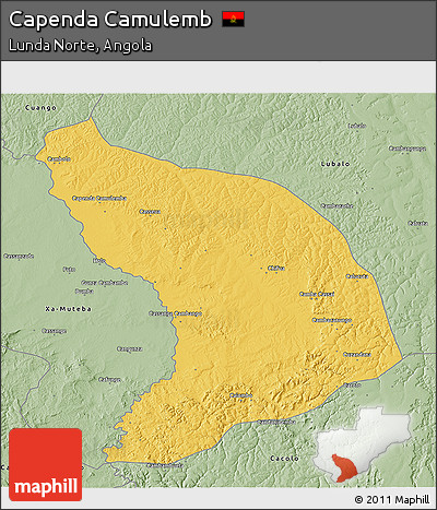 Savanna Style 3D Map of Capenda Camulemb