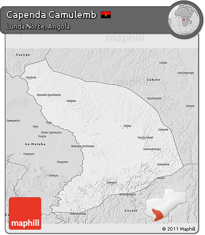 Silver Style 3D Map of Capenda Camulemb
