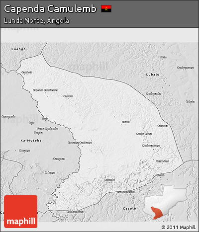 Silver Style 3D Map of Capenda Camulemb