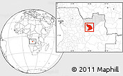 Blank Location Map of Capenda Camulemb, highlighted parent region
