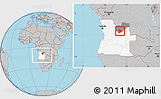 Gray Location Map of Capenda Camulemb, highlighted country, highlighted parent region, within the entire country
