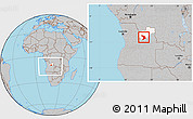 Gray Location Map of Capenda Camulemb, highlighted parent region, within the entire country