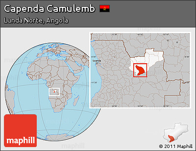 Gray Location Map of Capenda Camulemb, highlighted parent region