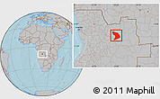 Gray Location Map of Capenda Camulemb, hill shading
