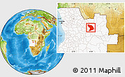 Physical Location Map of Capenda Camulemb, highlighted country