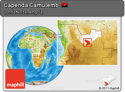 Physical Location Map of Capenda Camulemb, highlighted parent region