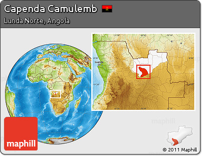 Physical Location Map of Capenda Camulemb, highlighted parent region