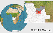 Satellite Location Map of Capenda Camulemb, highlighted country, highlighted parent region