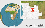 Satellite Location Map of Capenda Camulemb, highlighted country