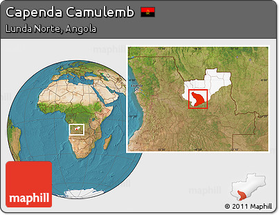 Satellite Location Map of Capenda Camulemb, highlighted parent region