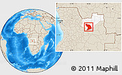 Shaded Relief Location Map of Capenda Camulemb, highlighted parent region