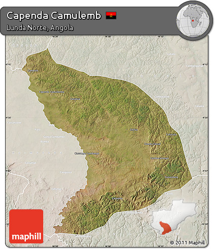 Satellite Map of Capenda Camulemb, lighten
