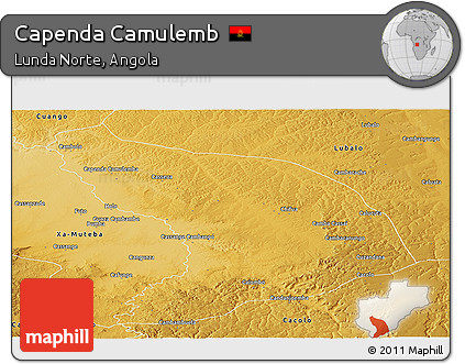 Physical Panoramic Map of Capenda Camulemb