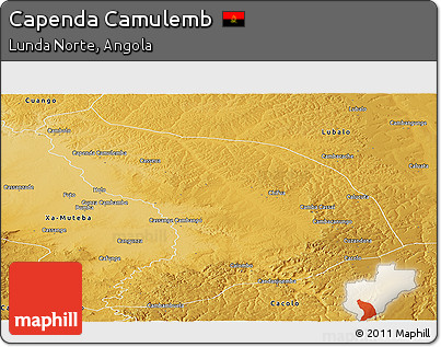 Physical Panoramic Map of Capenda Camulemb