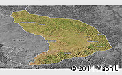 Satellite Panoramic Map of Capenda Camulemb, desaturated