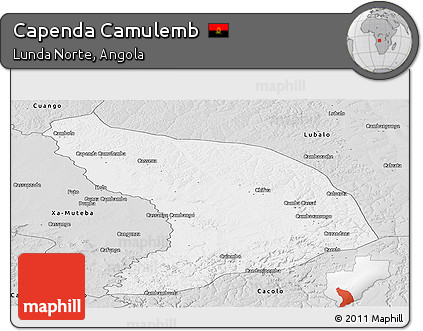 Silver Style Panoramic Map of Capenda Camulemb