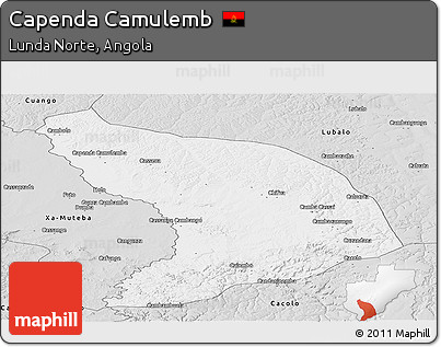 Silver Style Panoramic Map of Capenda Camulemb