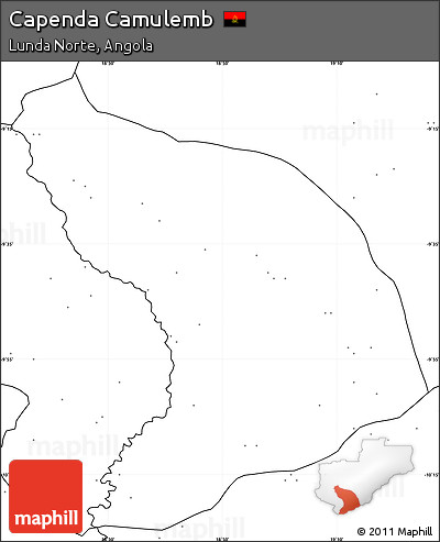 Blank Simple Map of Capenda Camulemb, no labels