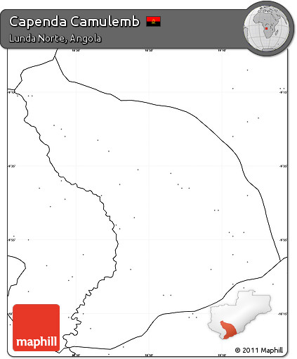 Blank Simple Map of Capenda Camulemb, no labels