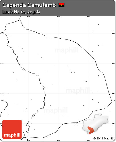 Blank Simple Map of Capenda Camulemb, no labels