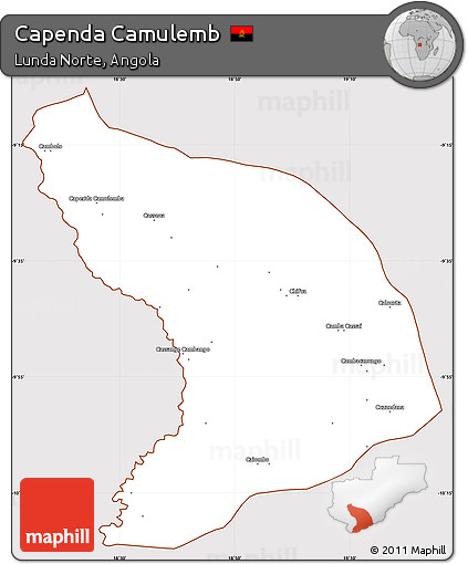Classic Style Simple Map of Capenda Camulemb, cropped outside