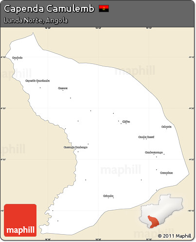 Classic Style Simple Map of Capenda Camulemb, single color outside