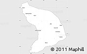 Silver Style Simple Map of Capenda Camulemb, single color outside