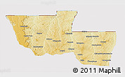 Physical 3D Map of Chitato, cropped outside