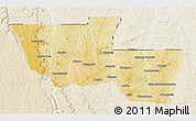 Physical 3D Map of Chitato, lighten