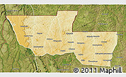 Physical 3D Map of Chitato, satellite outside