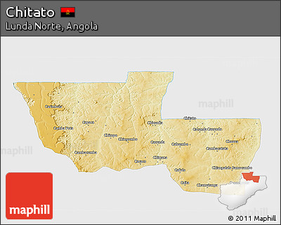 Physical 3D Map of Chitato, single color outside