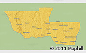 Savanna Style 3D Map of Chitato, single color outside