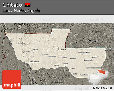 Shaded Relief 3D Map of Chitato, darken
